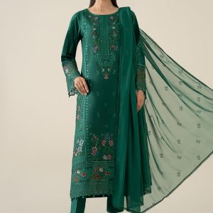 3 Piece Embroidered Dobby Suit | DW-EA25-25