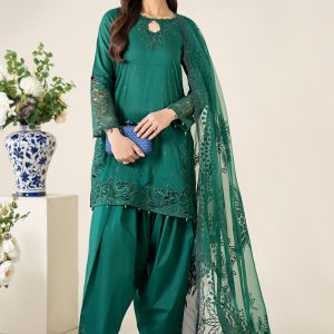 3 Piece Embroidered Dobby Suit | DW-EA25-67